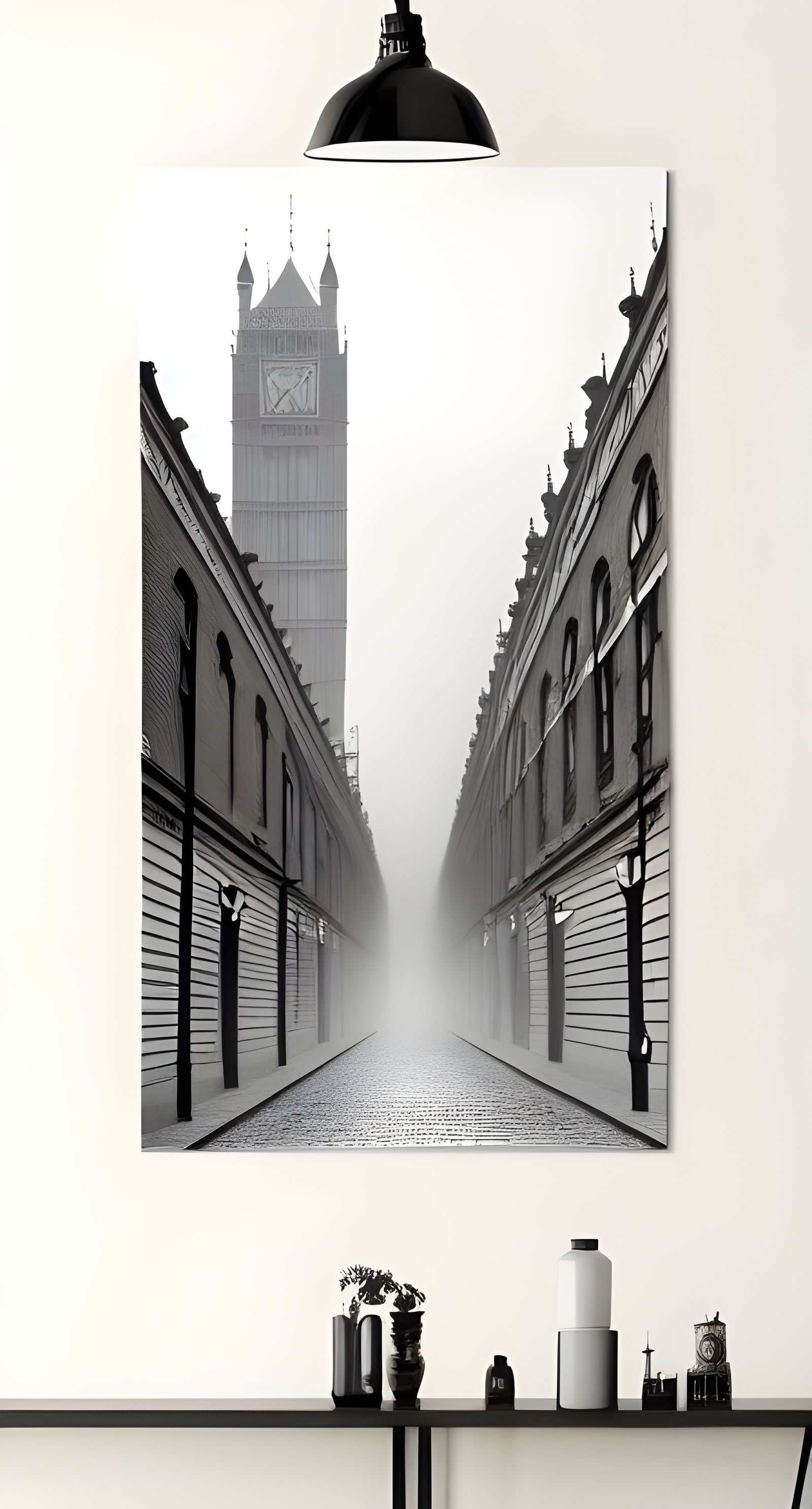 Misty London Street Scene in 1880s Style