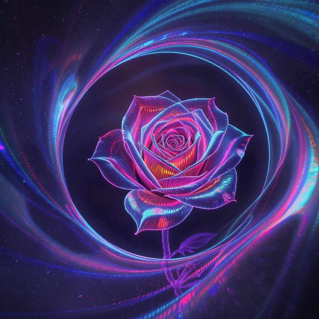 Hyperdimensional Rose in Torus Space: Light Art
