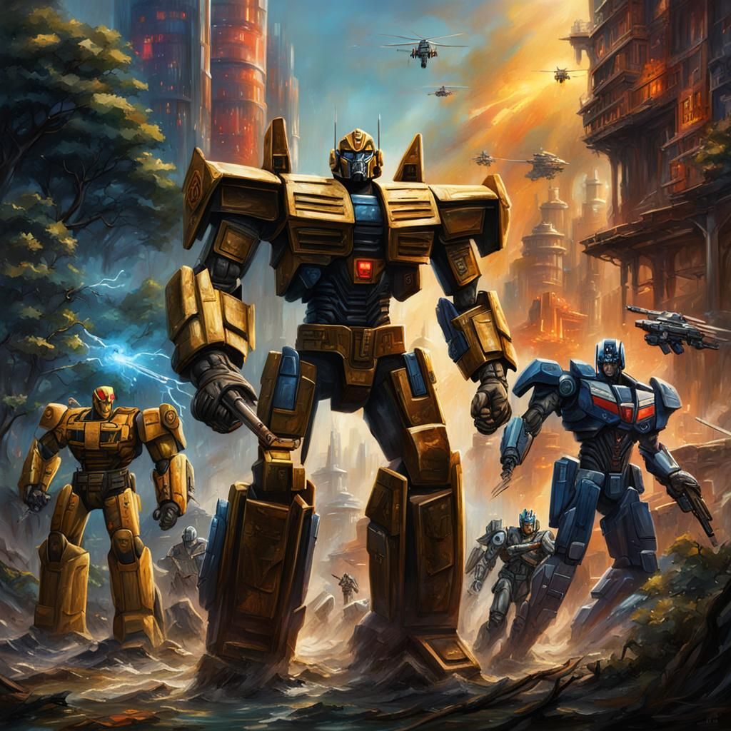 Epic Oil Painting: G.I. Joe vs. Transformers