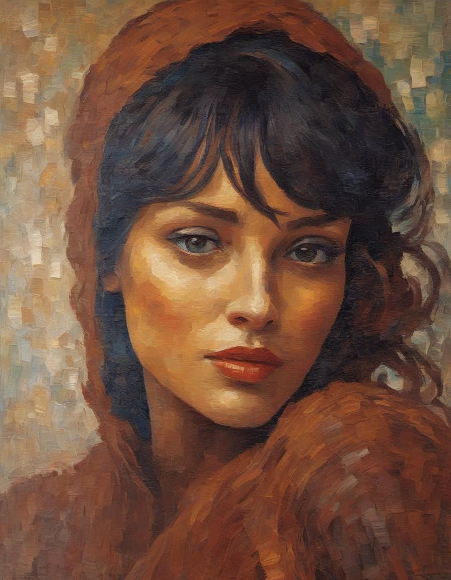 Post-Impressionist Painting of a Beautiful Woman