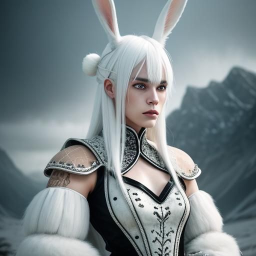 Happy Teen Girl with Rabbit Ears Portrait