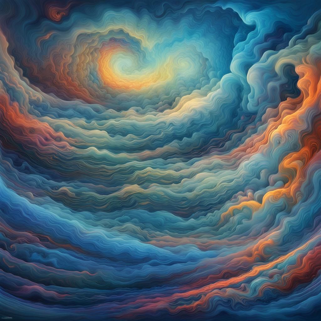 Ethereal Abstract Sky with Swirling Clouds