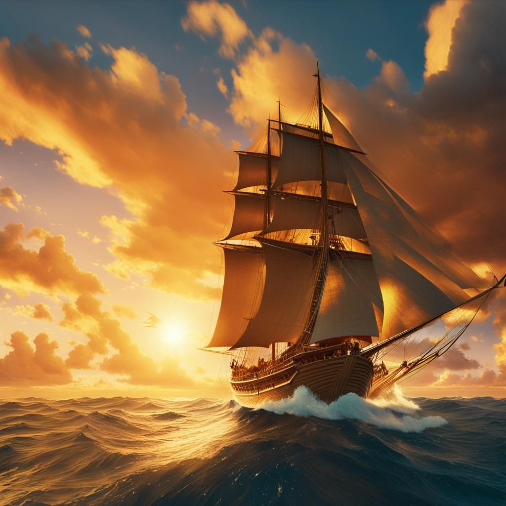 A stunning 3D render of a Polynesian wayfinder skillfully na...