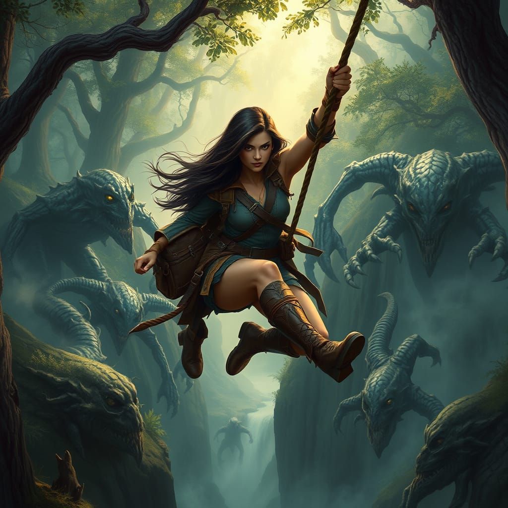 Fearless Adventuress Battles Ancient Forest Beasts in Cinema...