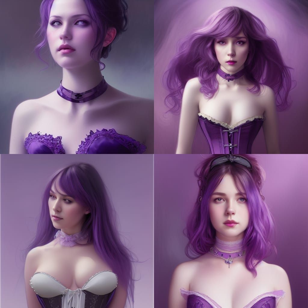 Amethyst Seductress Portrait in Hyperdetailed Style