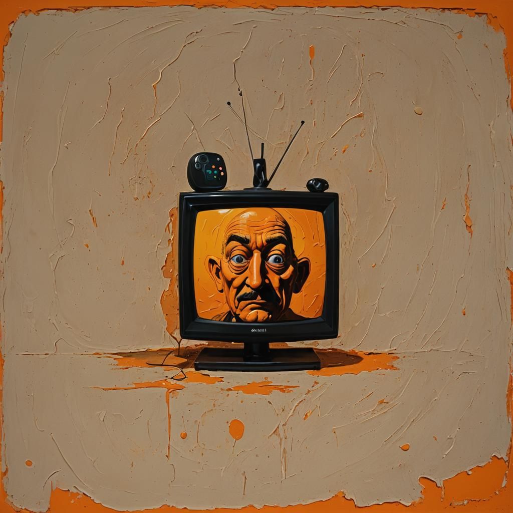 Sad Orange in Surrealist Impasto Style
