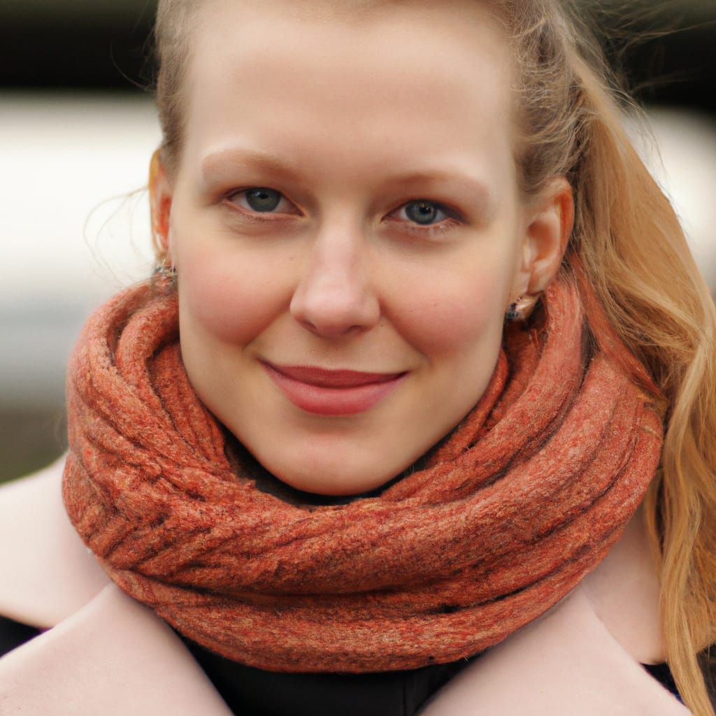 Blonde woman on a New Year's Day walk