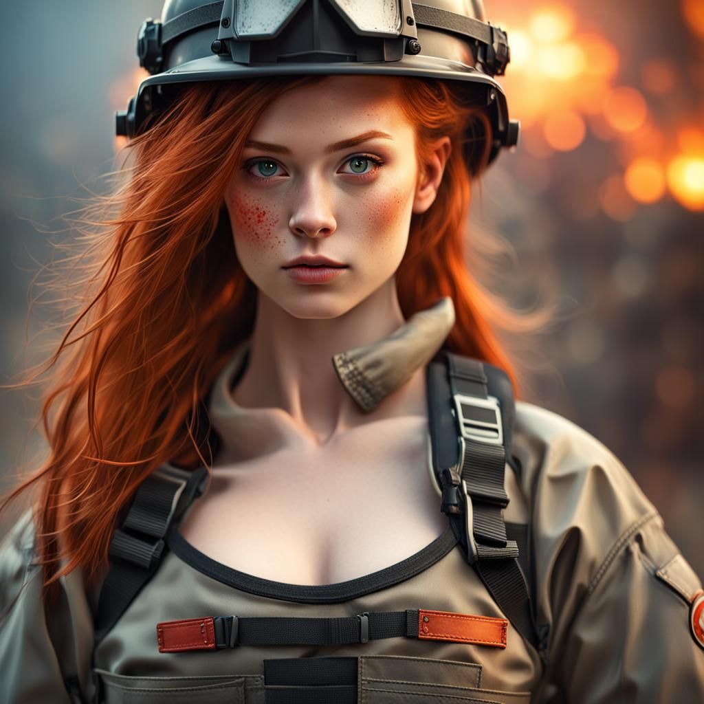 Hyperrealistic Redhead Portrait with Dramatic Lighting