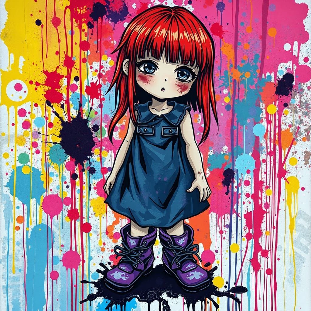 Vibrant Earth Child in Colourful Chaos