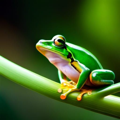 Colorful Frog in Natural Light: A Masterpiece