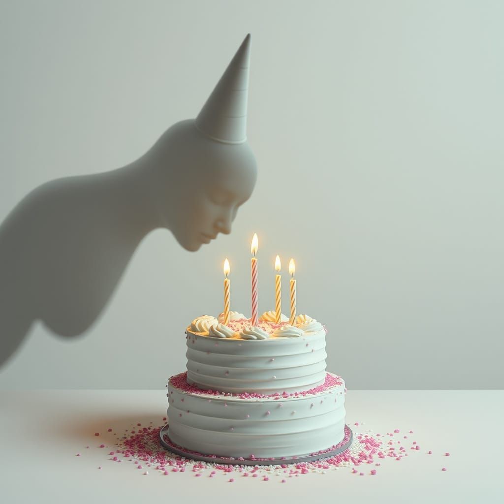 Surreal Birthday Concept in Photorealistic Style