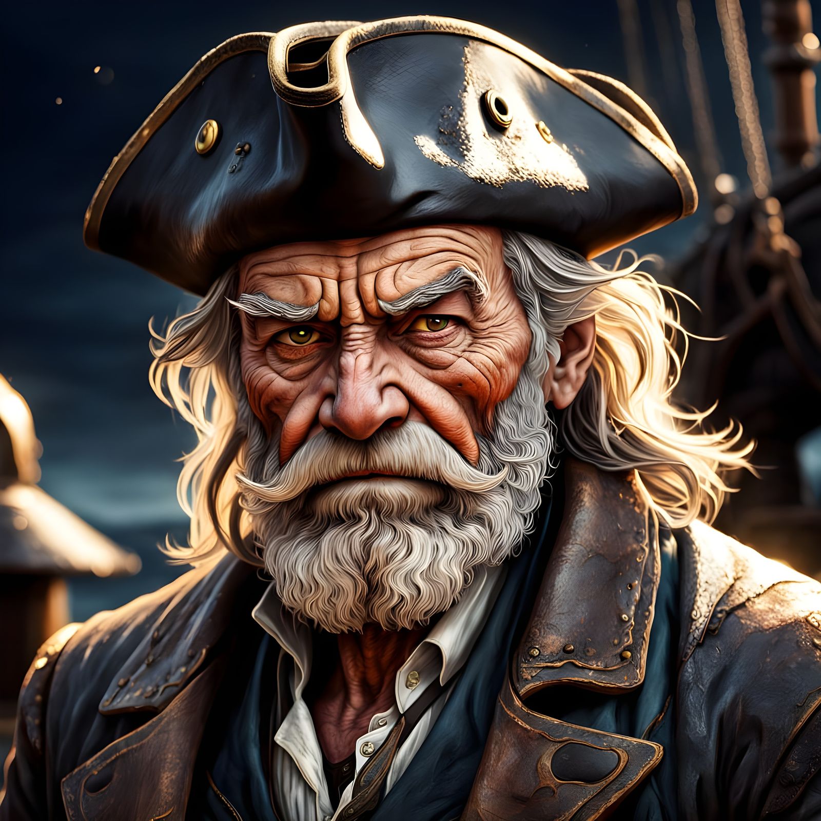 Grizzled Sea Captain Character Portrait