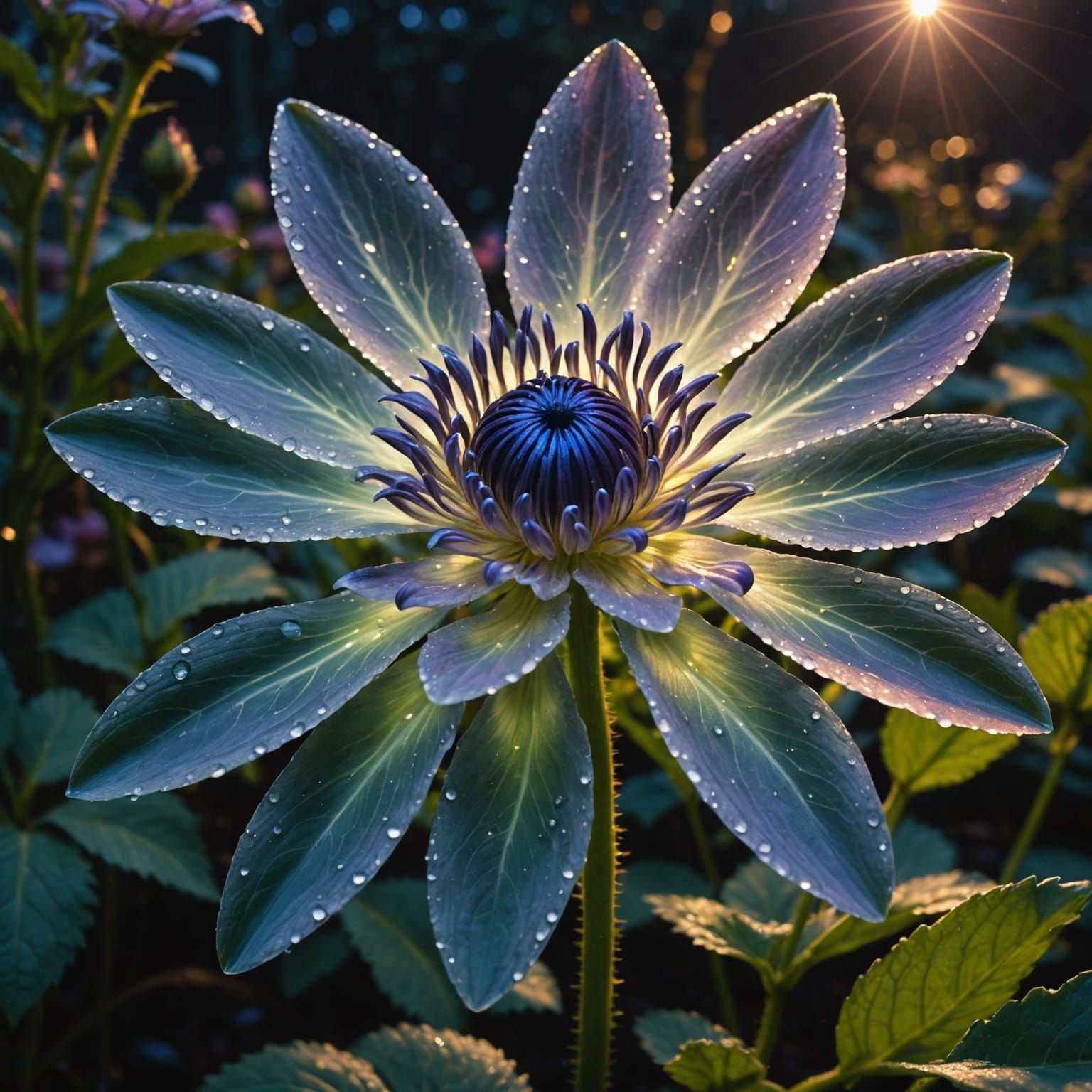 Alien Flower Portrait in Twilight Garden