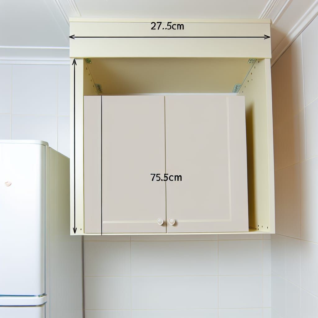 Light Beige Horizontal Cabinet with Drop-Down Door
