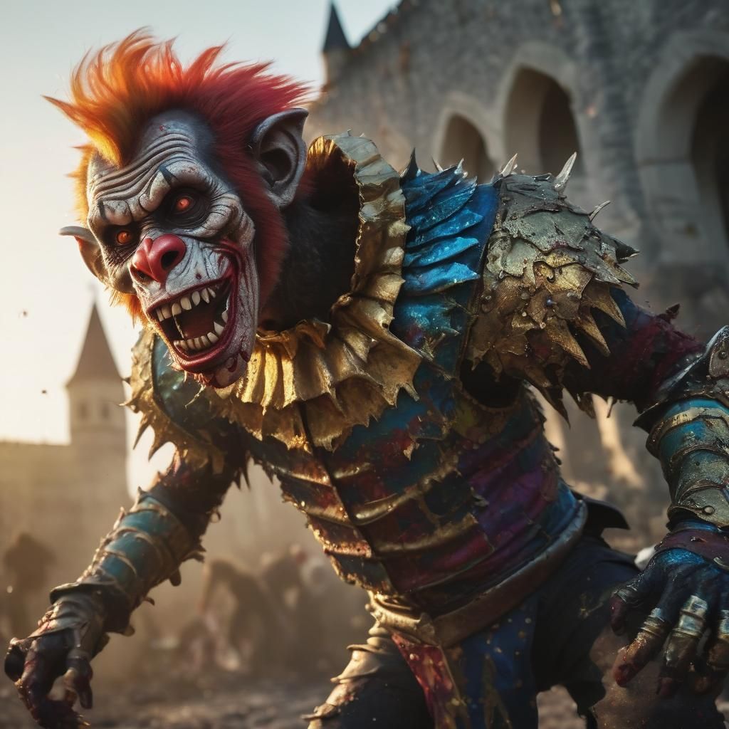 Zombie Monkey vs Medieval Knight: Epic Battle