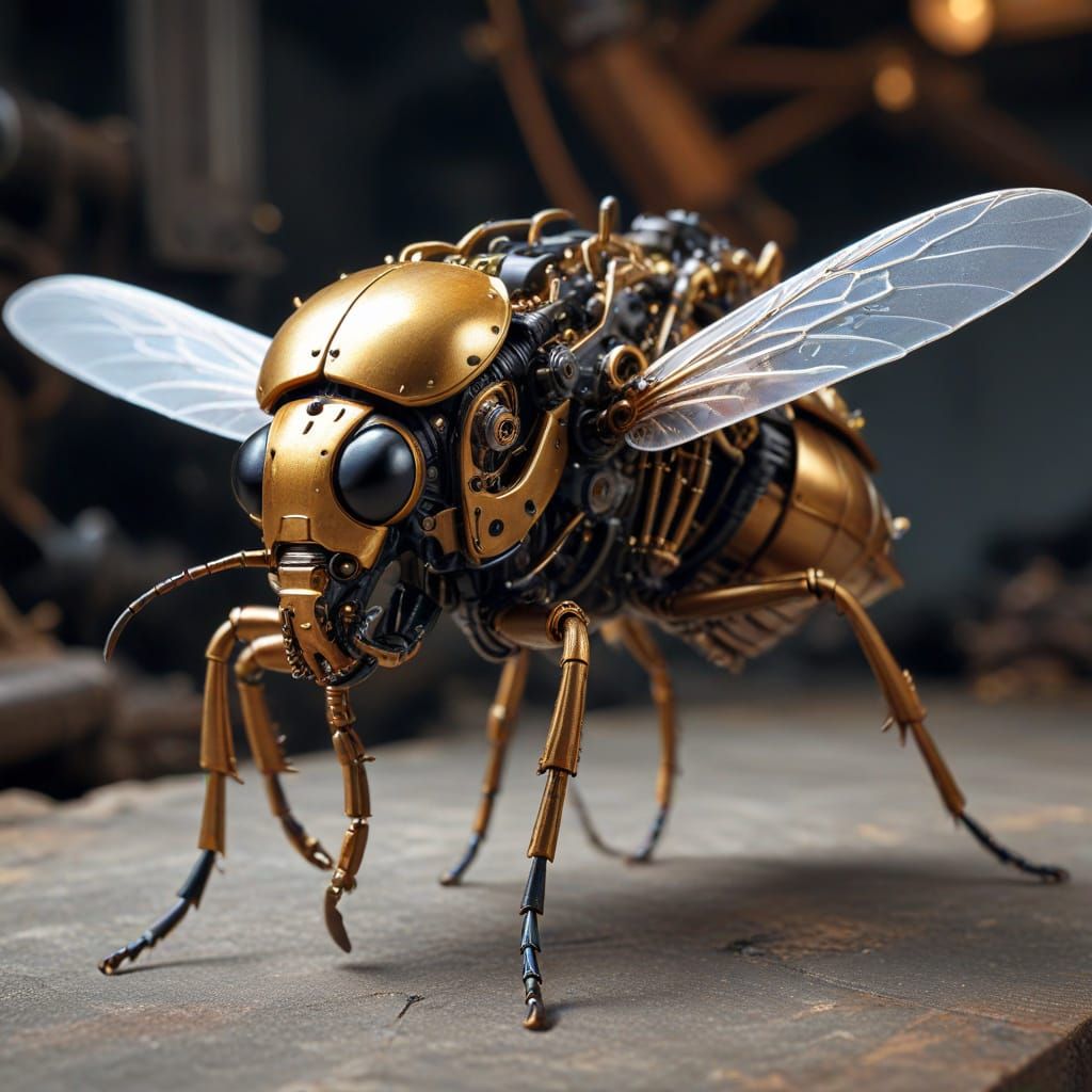 Cybernetic Beetle in Flight