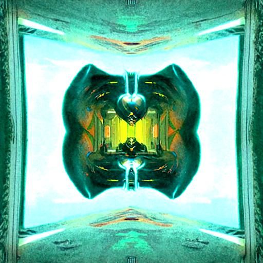 Surreal Heart in Cyberpunk Oil Painting