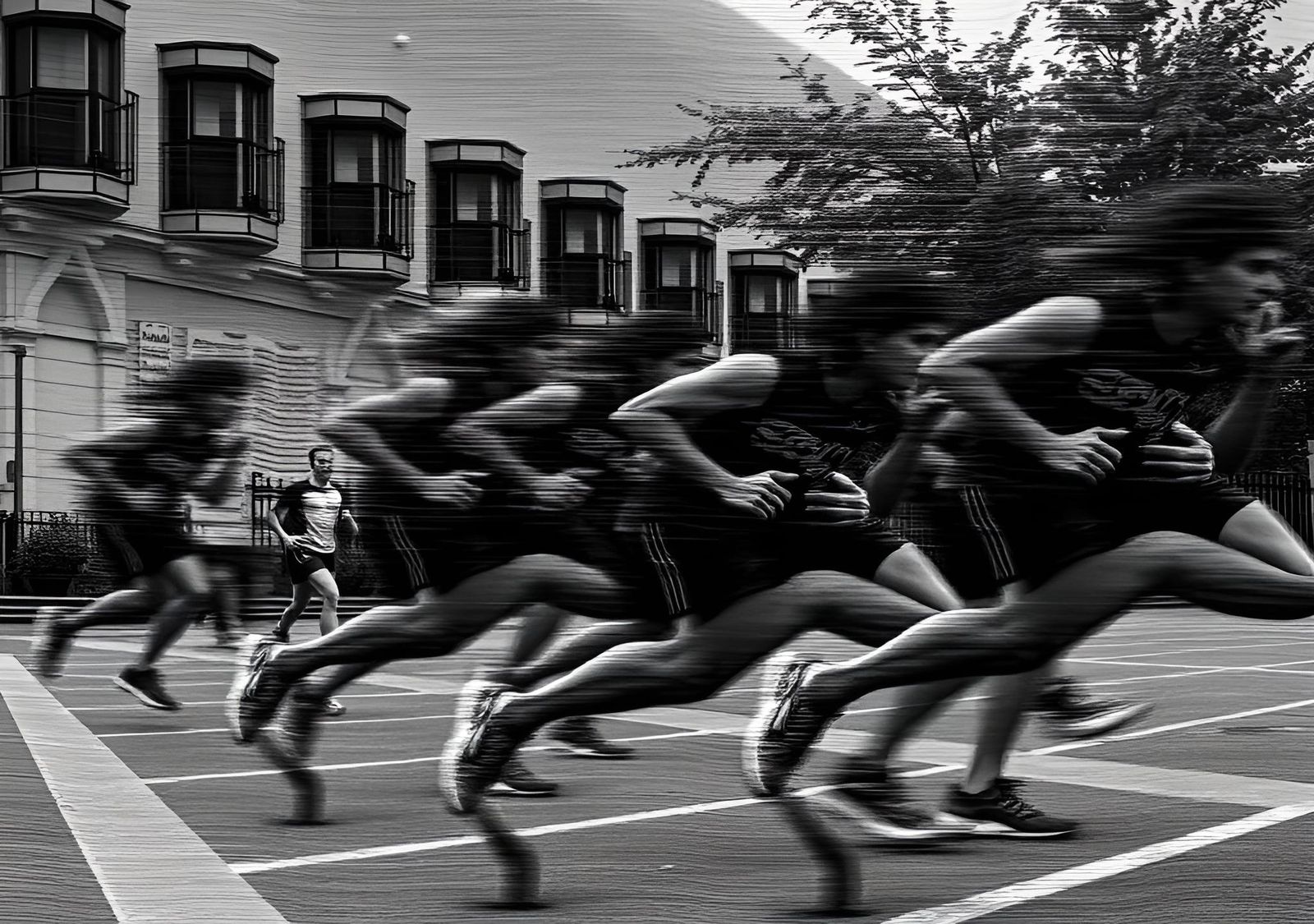 Abstract Sports Collage: Running Interference