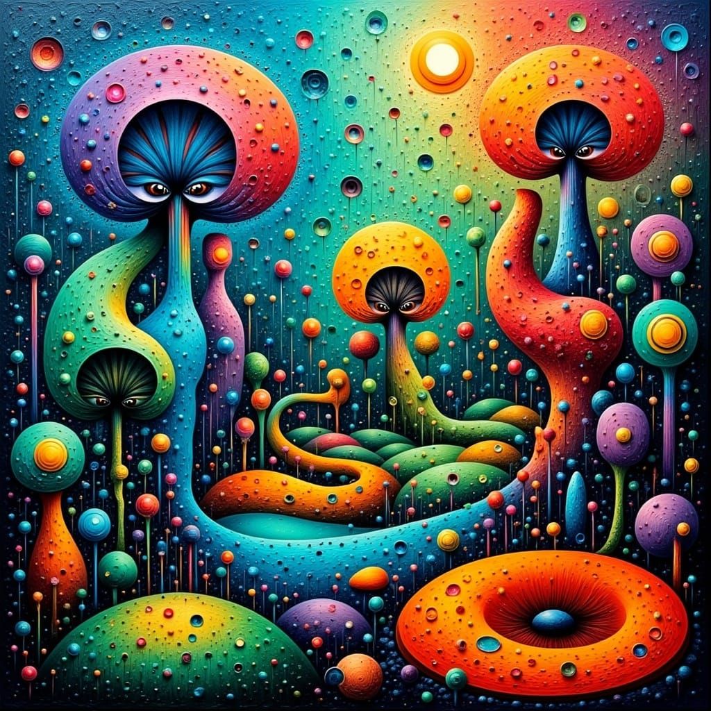 Vibrant Dreamscapes in Abstract Expressionist Style