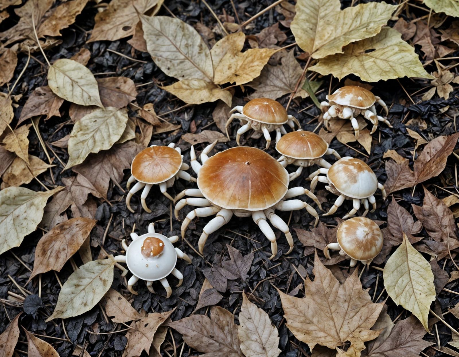 Mushroom Crab Creature in Autumnal Forest