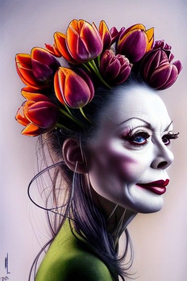 Macabre Tulip Portrait of Cassandra Peterson
