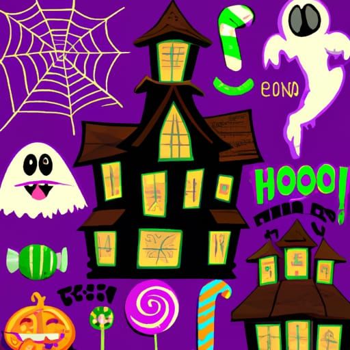 16k resolution, art by Tim Burton, Henry Selick, Laika Studios, Halloween candy realm, stop-motion texture, eerie candy ...