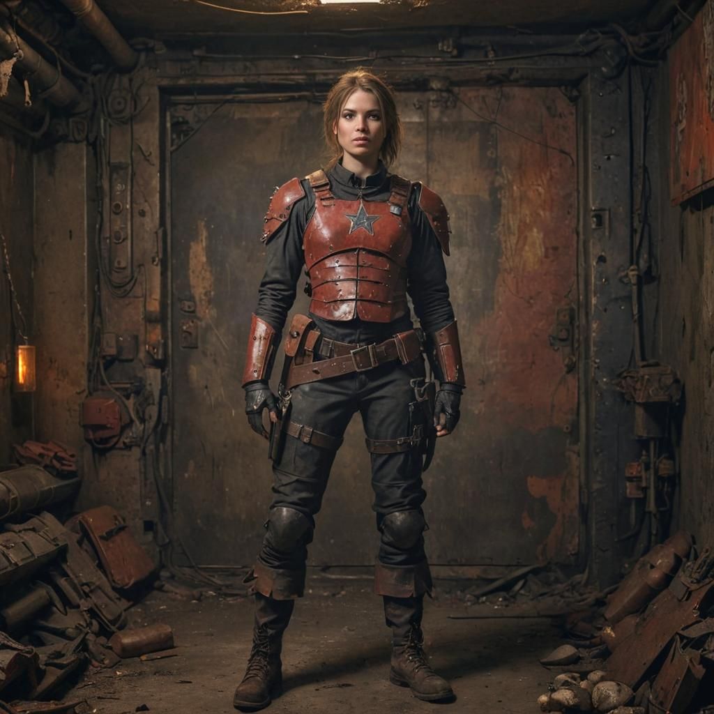 Gritty Post-Apocalyptic Warrior in Distressed Armor