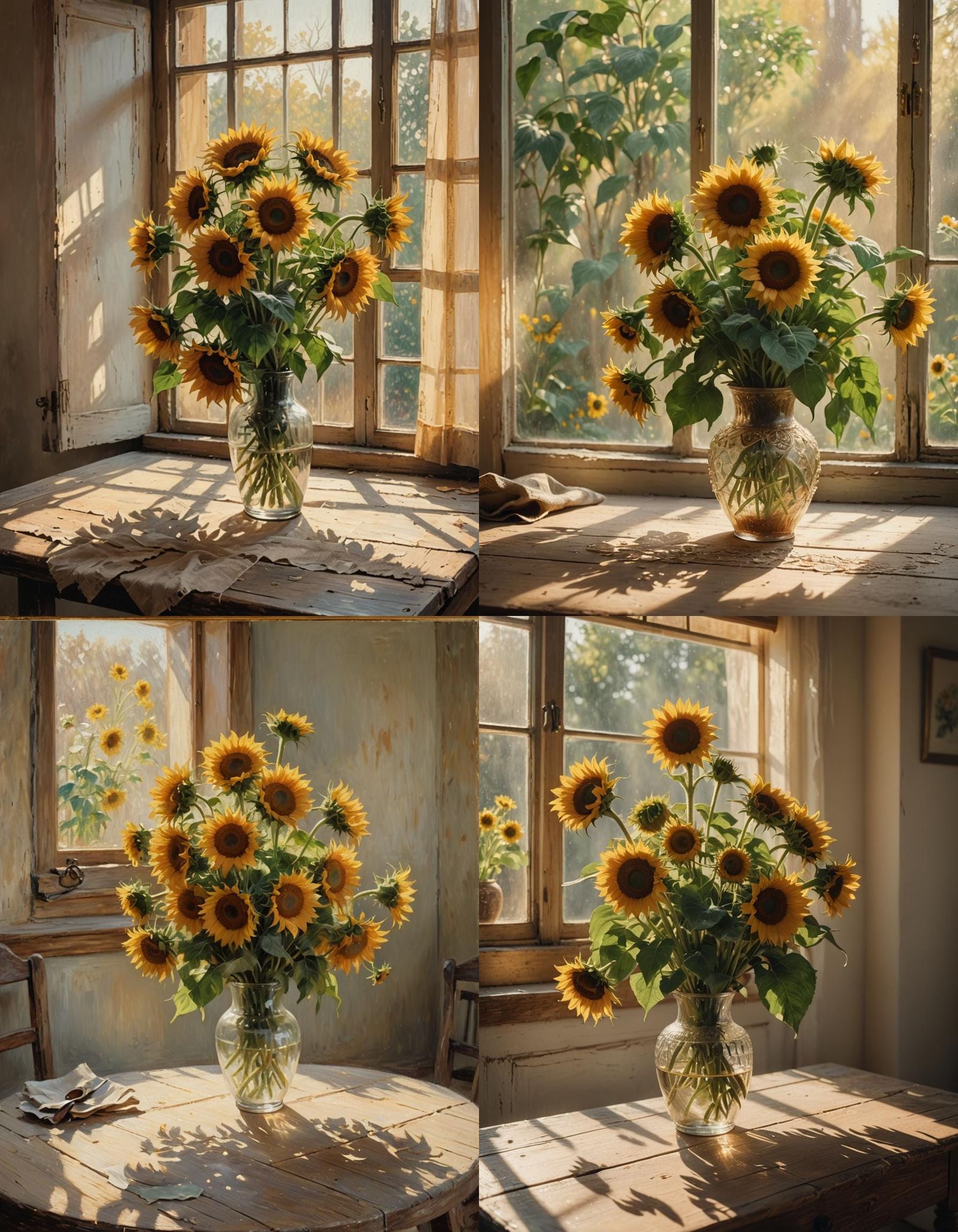 Sunflowers in Vase: Impressionist Style