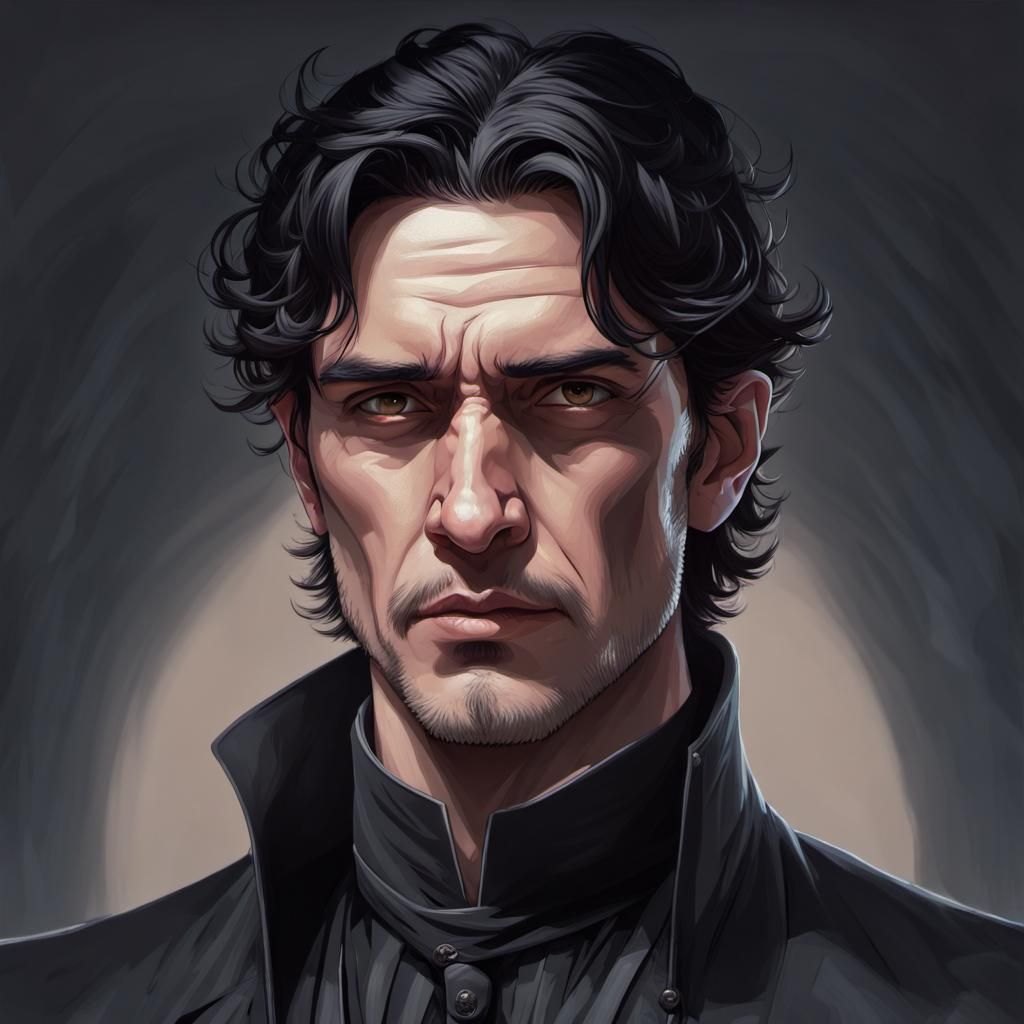 Dramatic Portrait of an Overconfident Man