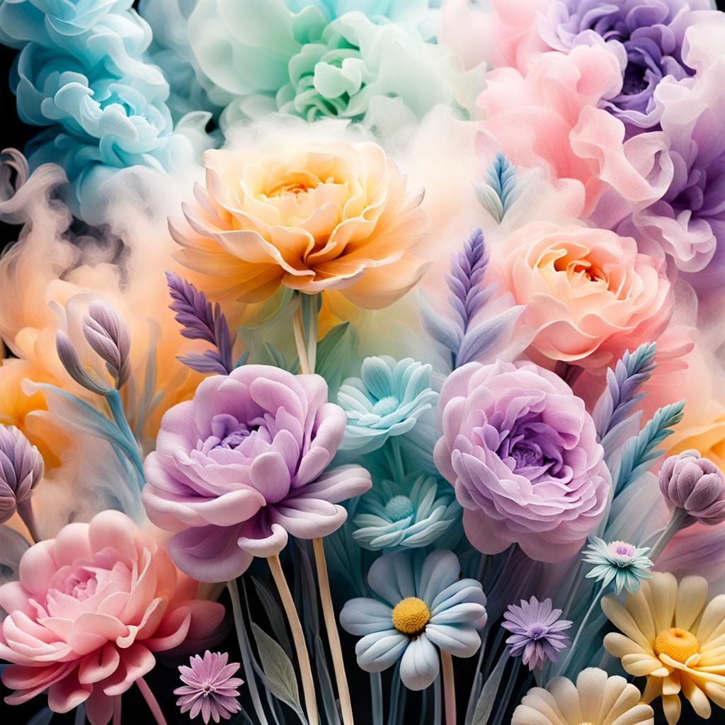 Pastel Smoke Flowers: Ethereal Beauty