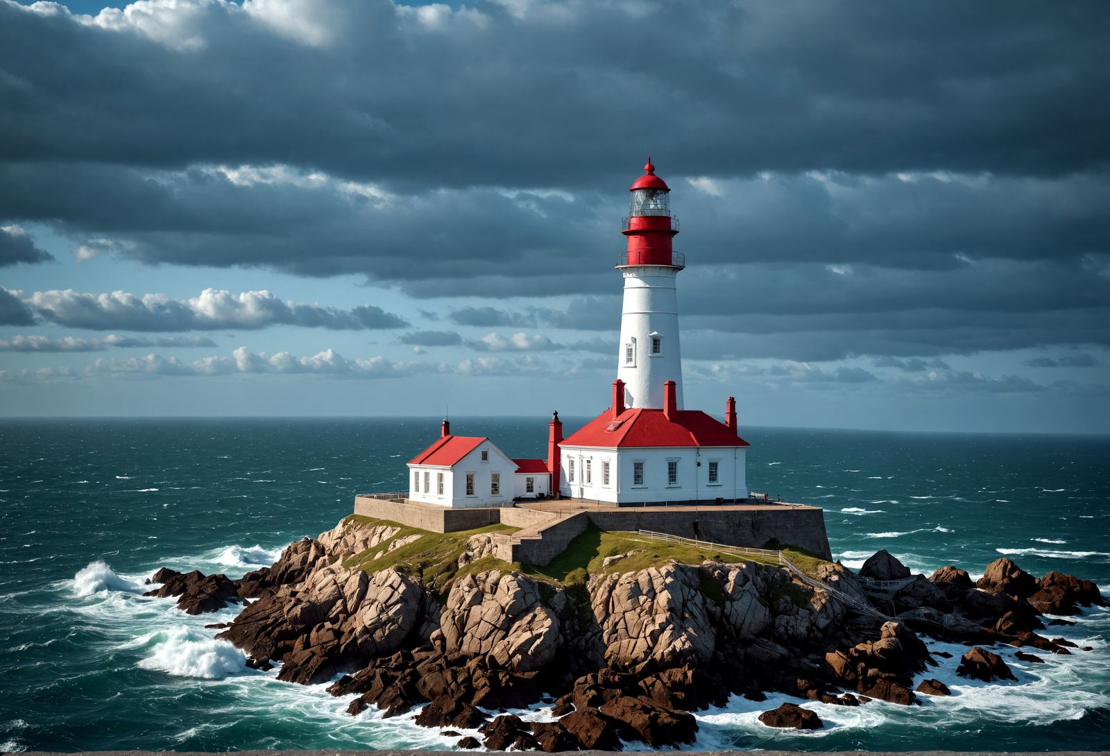 Spectacular Coastal Lighthouse with Intricate Details
