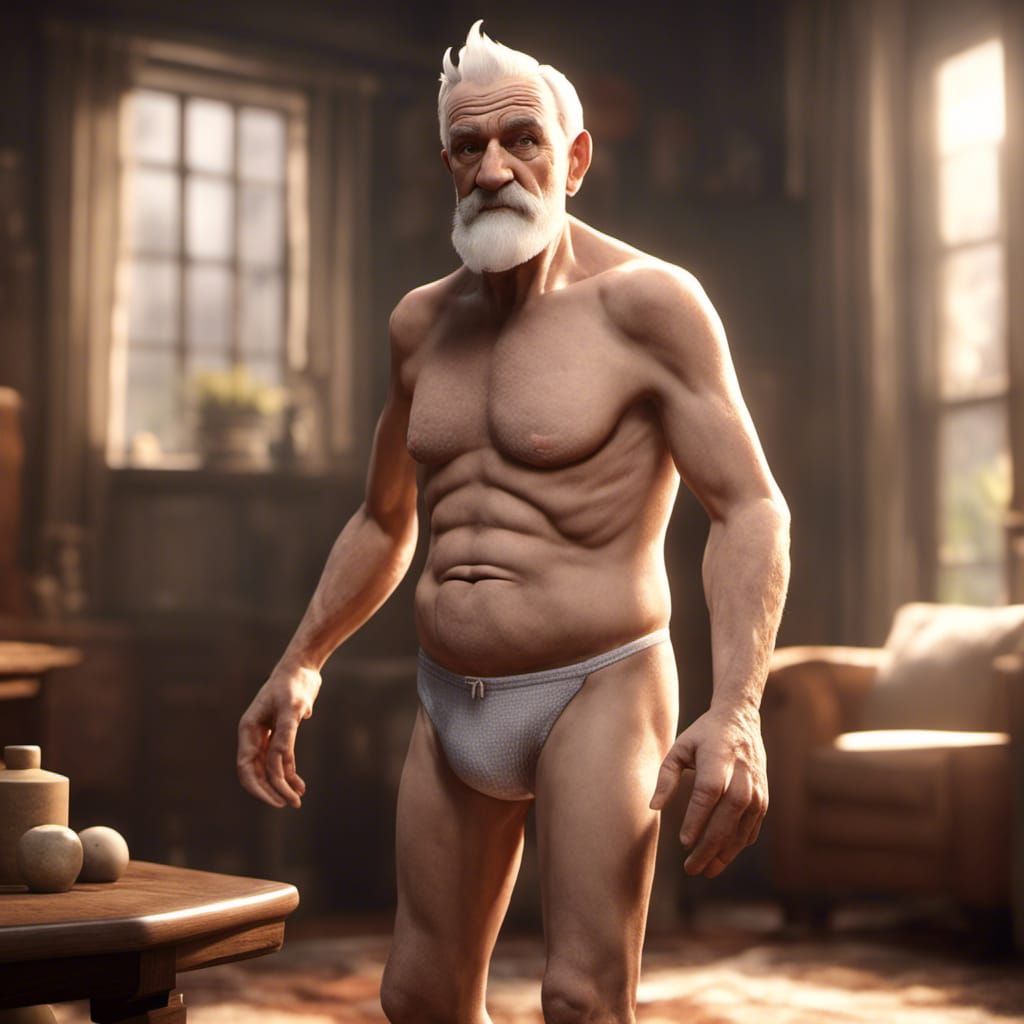 Old Man in Underwear: 3D Game Cinematic