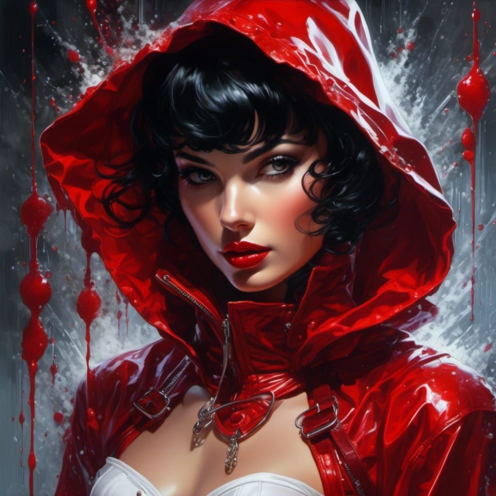 Stunning Portrait of Woman in Hood and Corset