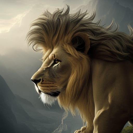 Winged Lion: A Griffin in Digital Painting