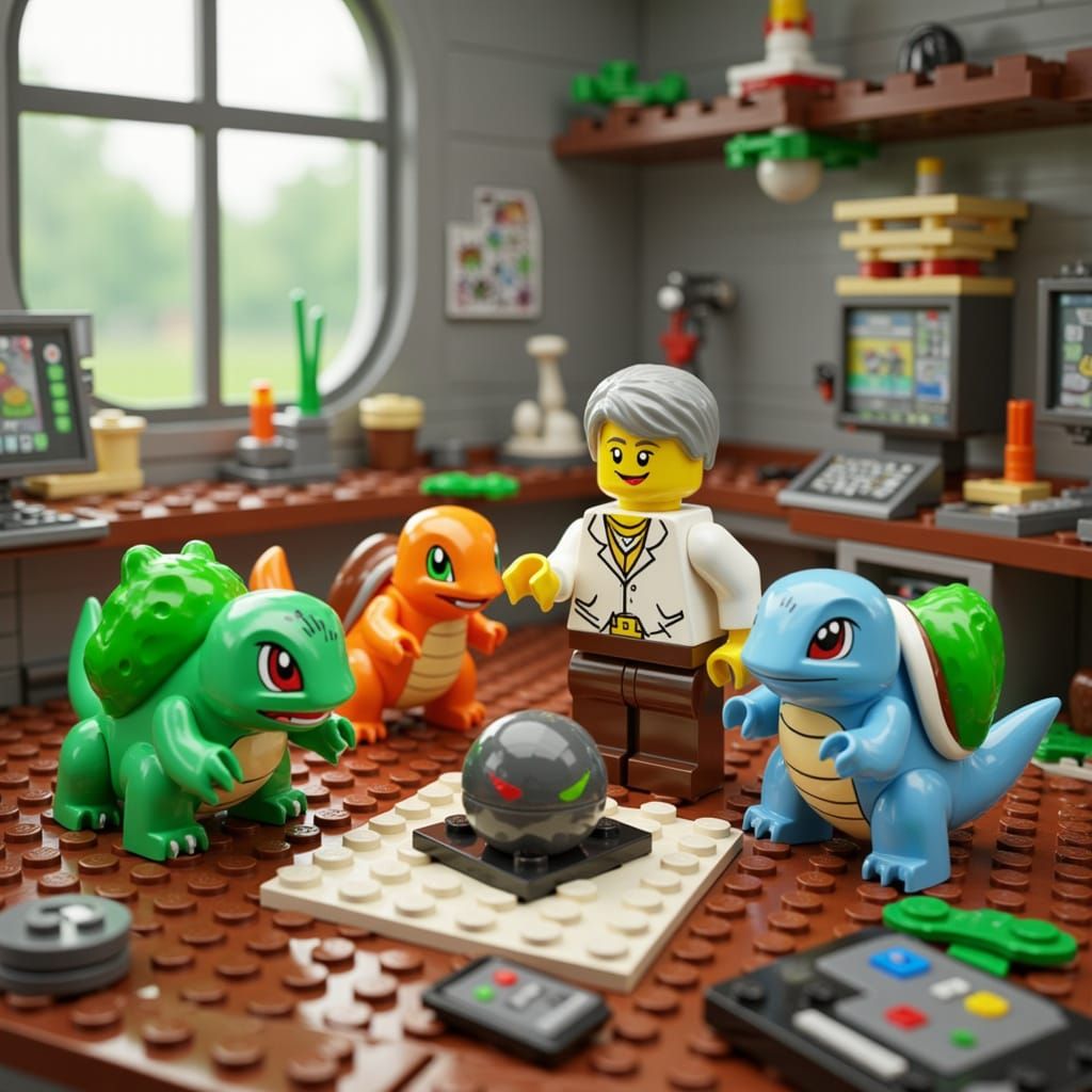 Professor Oak's LEGO Pokémon Lab Scene
