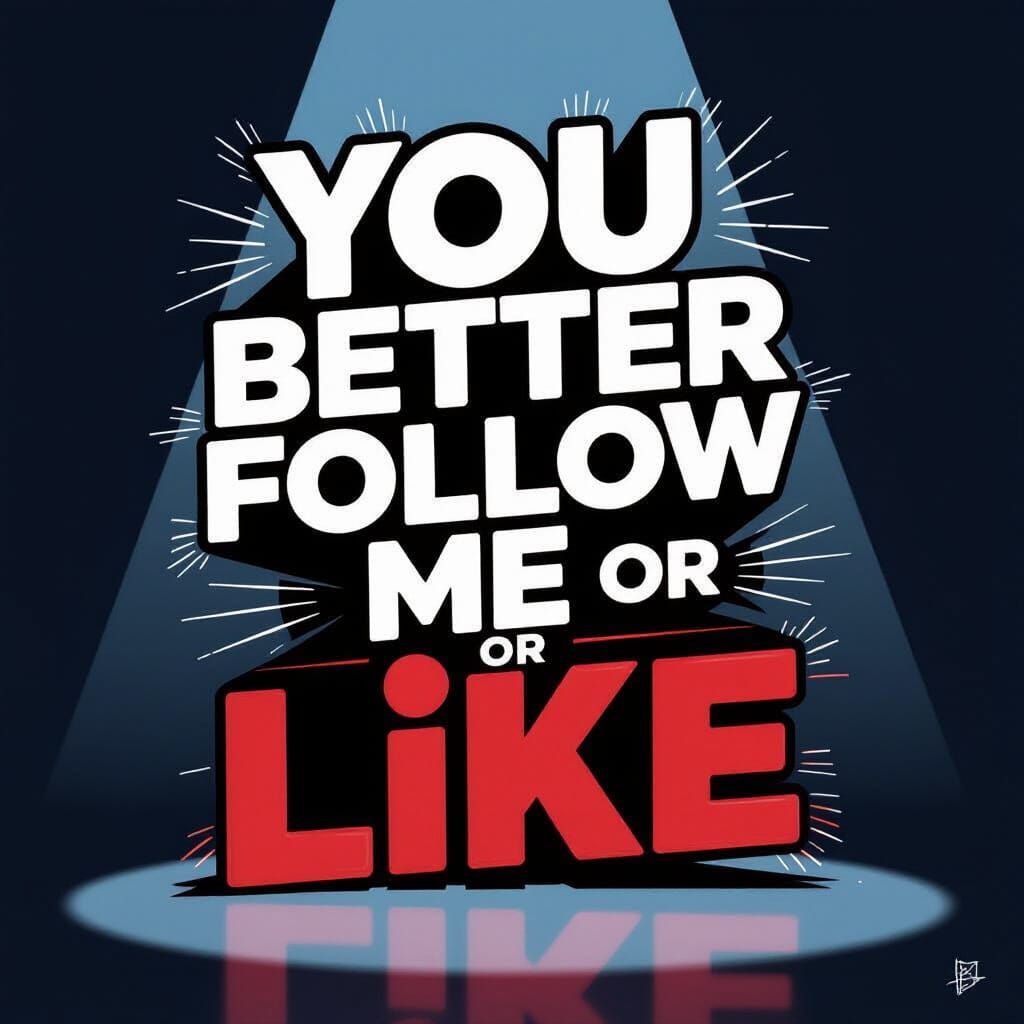 Bold Typographical Poster: Follow or Like
