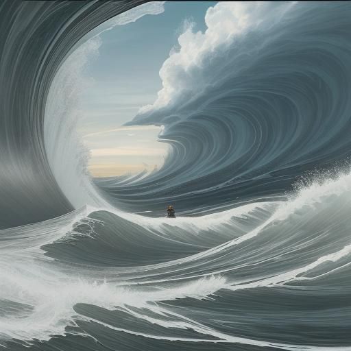 Psychedelic Dream: Waves Crash Over Ottawa Bridge