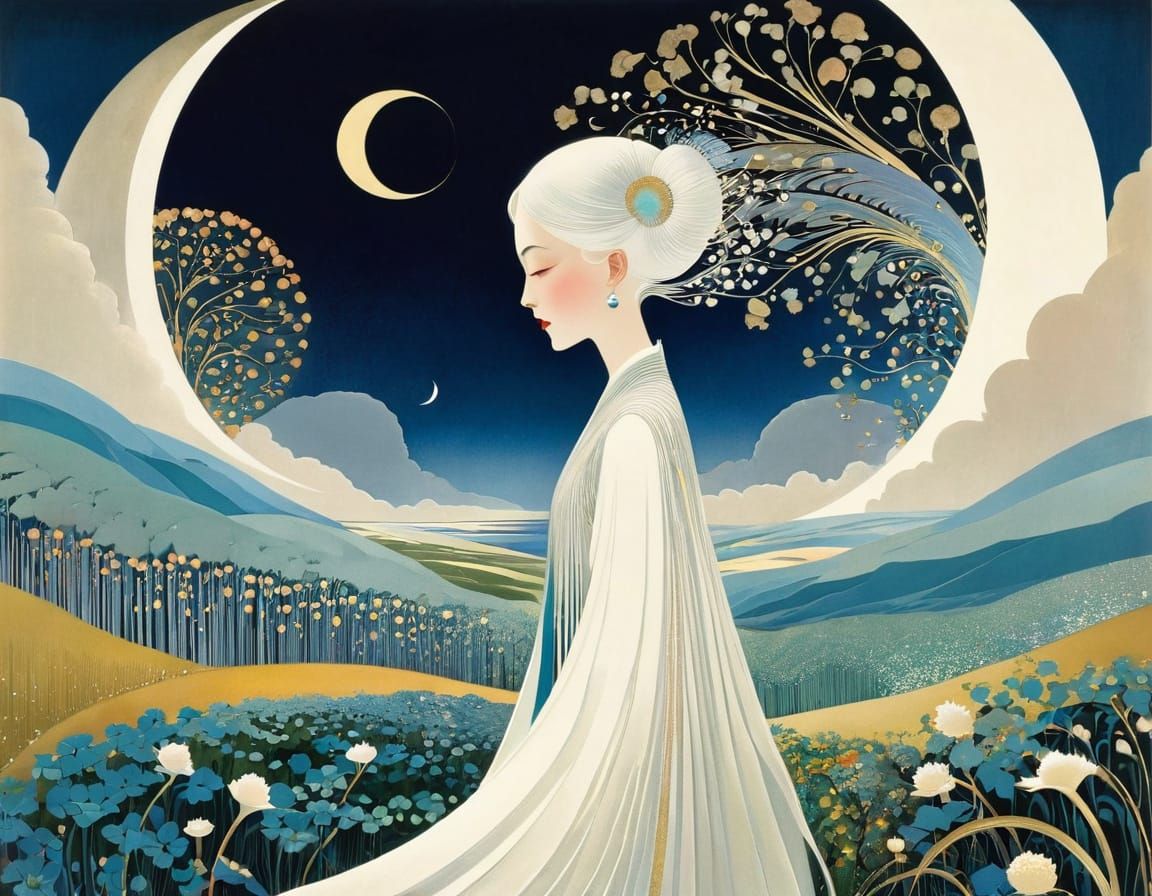 Dreamlike Illustration Inspired by Art Nouveau