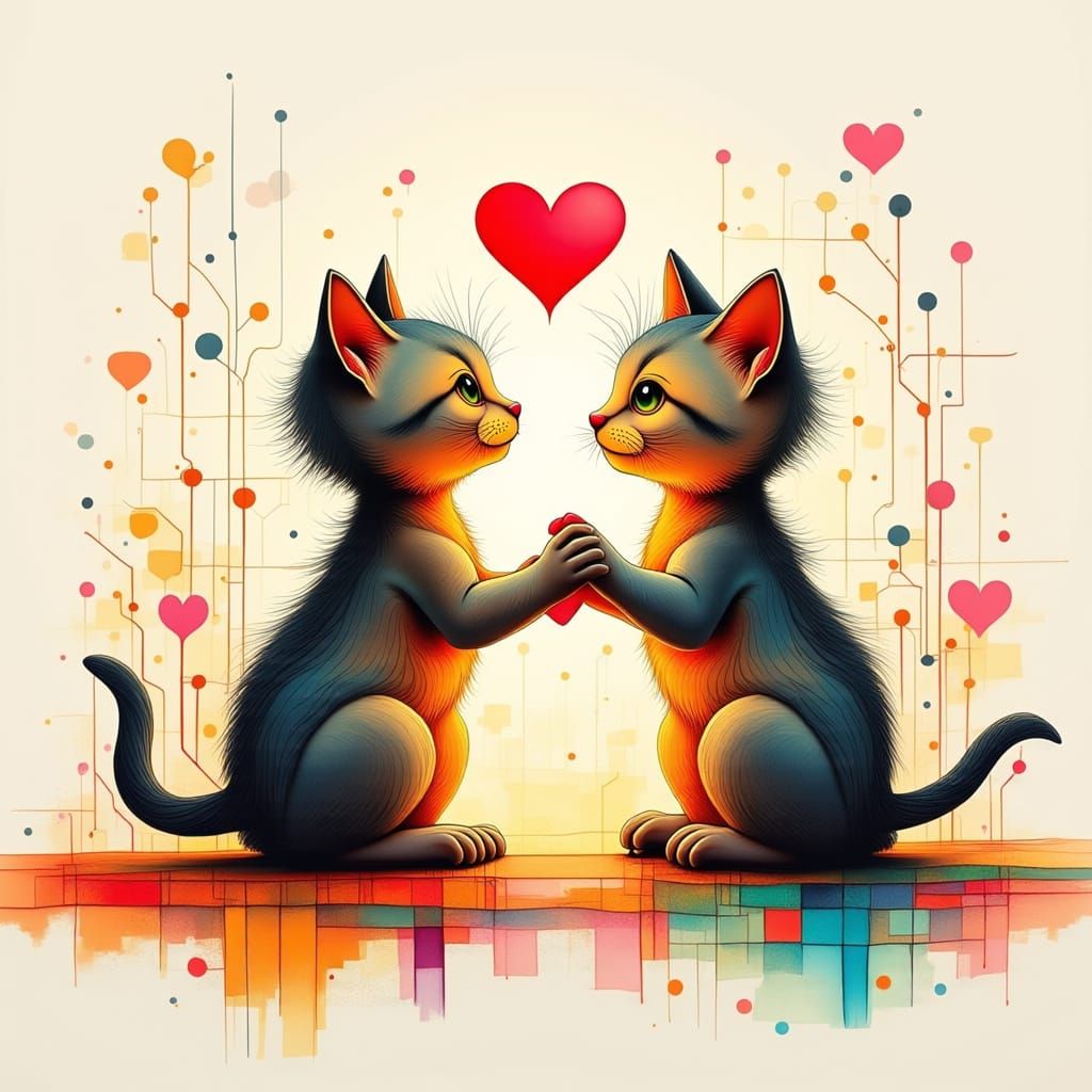 kittens in love