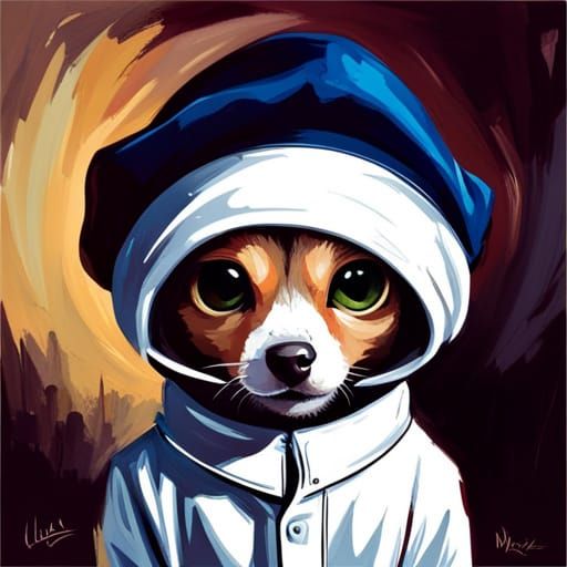 Adorable Animal Oil Painting in Expressive Style
