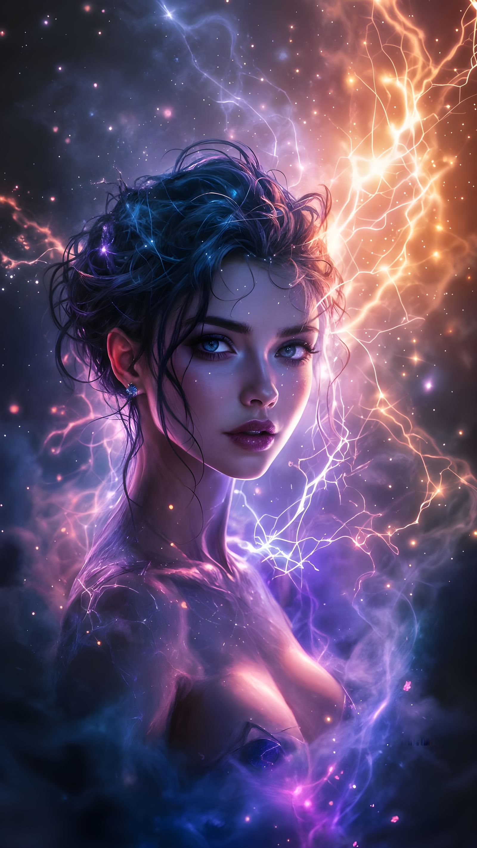 Detailed Void Arcanist Character Design in Mist