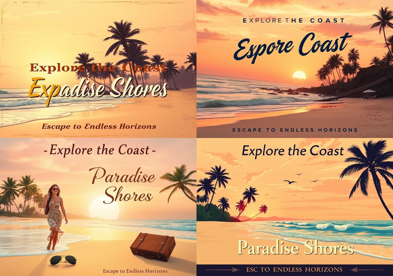Retro Travel Poster: Explore Paradise Shores