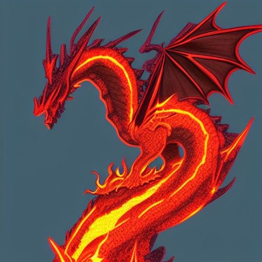 Majestic Lava Dragon Roaring in Volcanic Fury