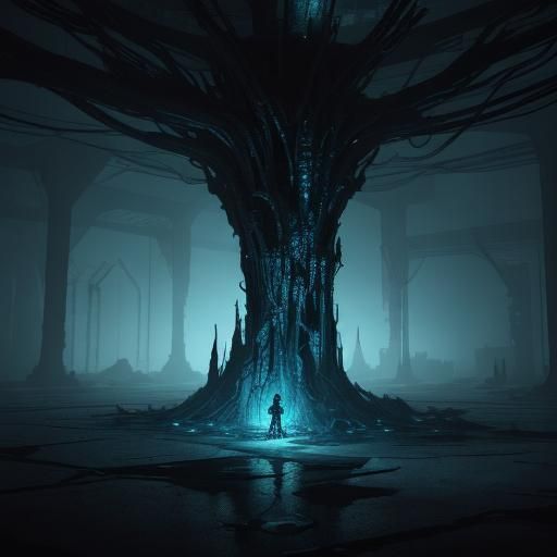 Irregular Alien in Abandoned Lab: Biomechanical Concept Art