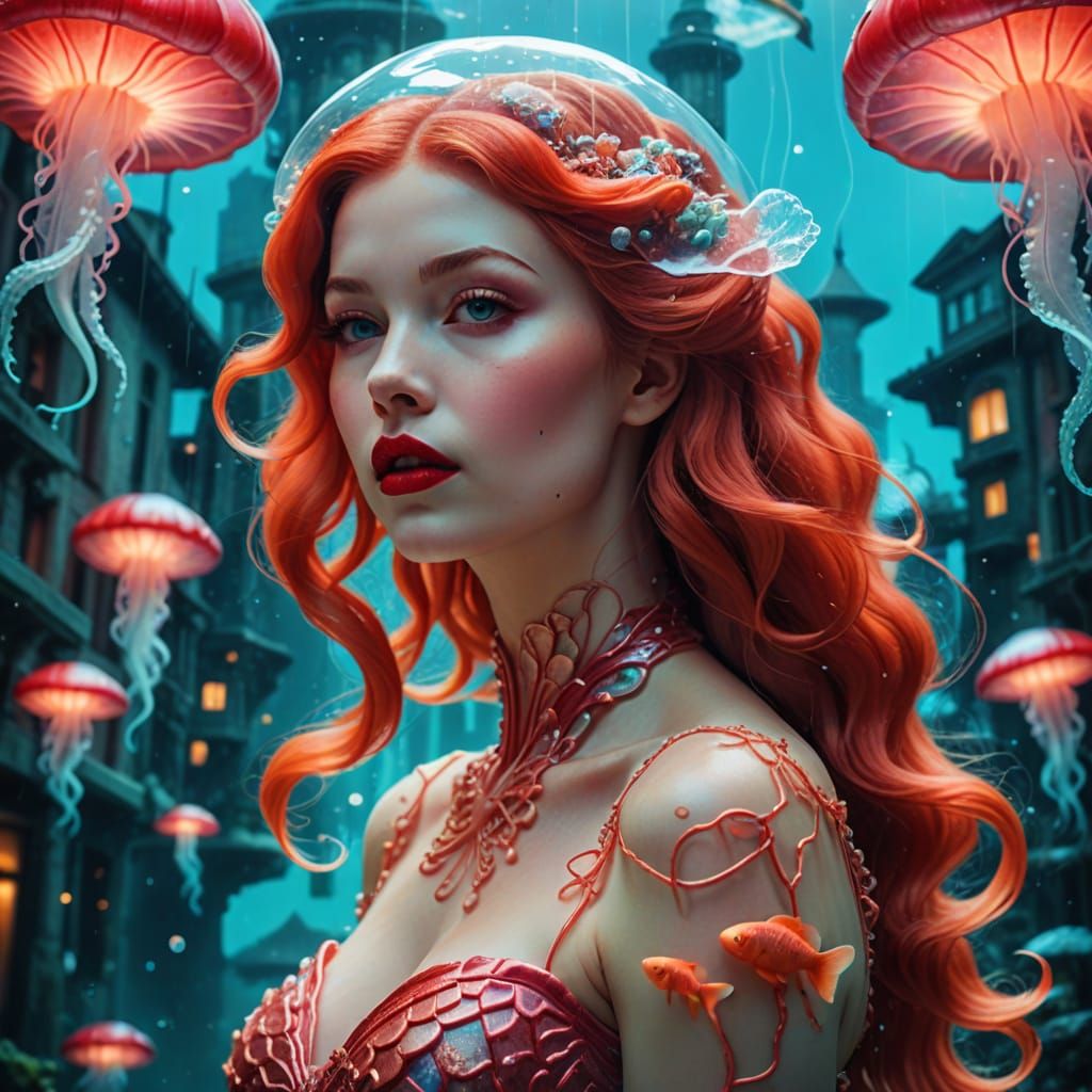 Surreal Underwater City Inside Giant Lips