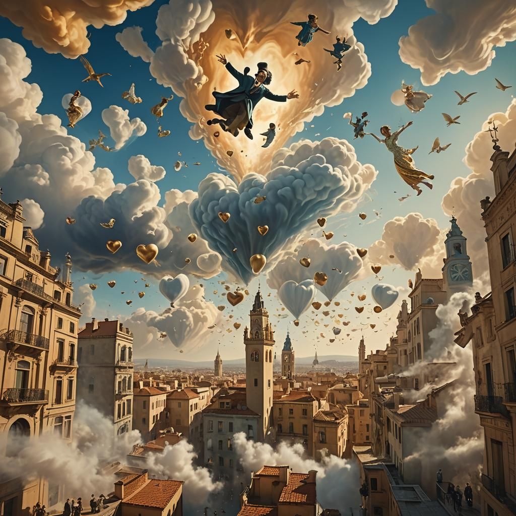 Surreal Dreamlike Cityscape Inspired by Salvador Dalí