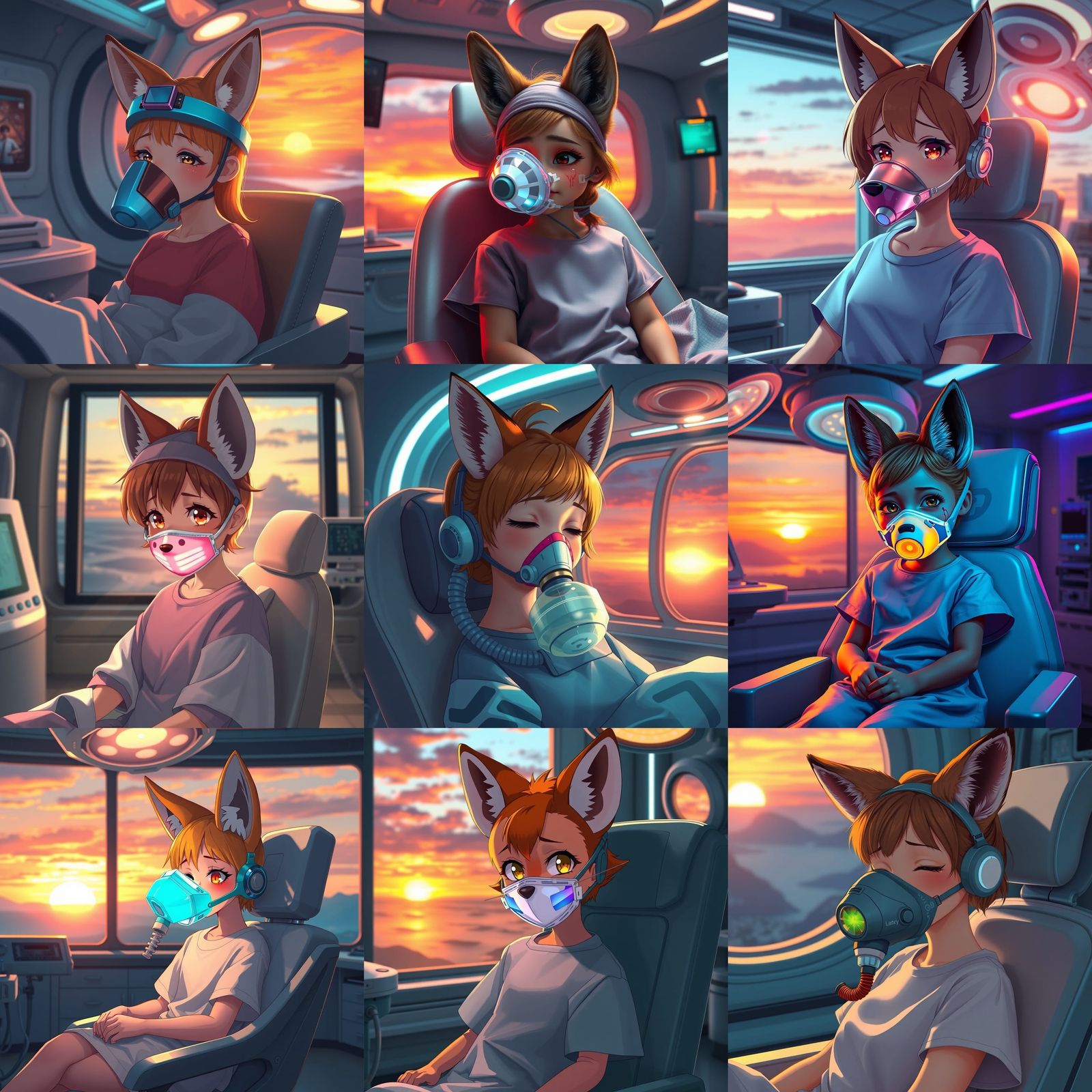 Anime Fox Girl in Futuristic Operating Room
