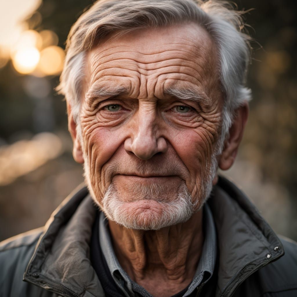 Heartfelt Portrait of an Elderly Man with Love