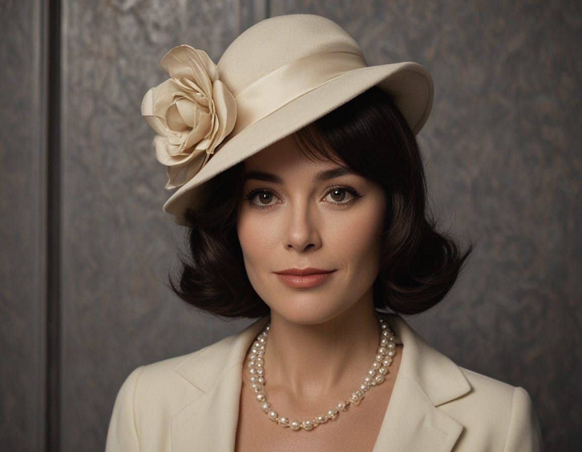 Sophisticated 1960s Woman in Film Noir Style