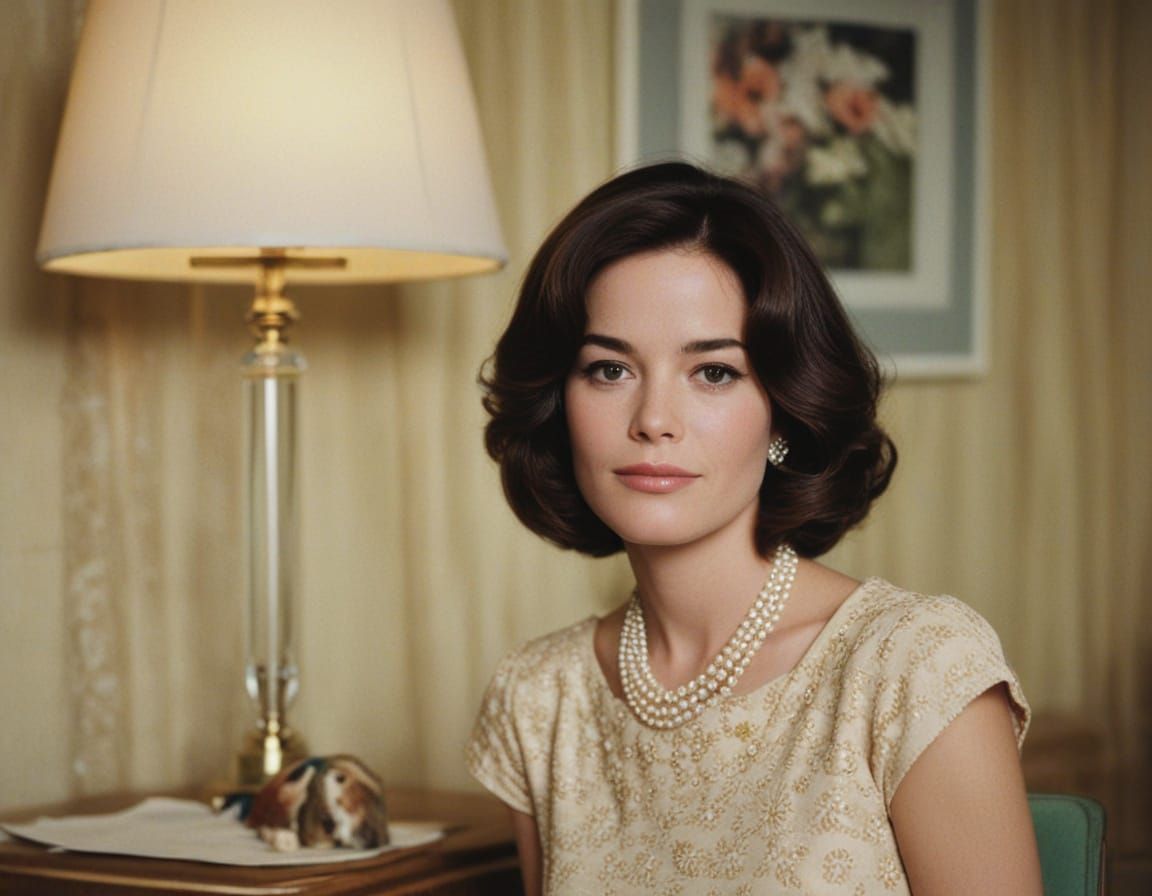 Elegant 1960s-Inspired Portrait of a Sophisticated Woman